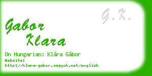 gabor klara business card