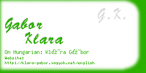 gabor klara business card